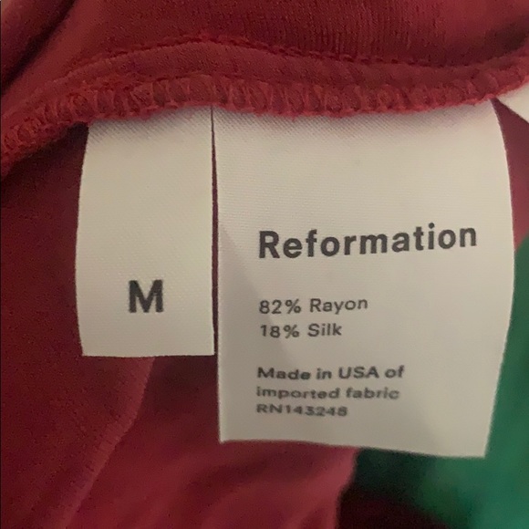 Reformation Velvet Blouse in Deep Red - Picture 3 of 3